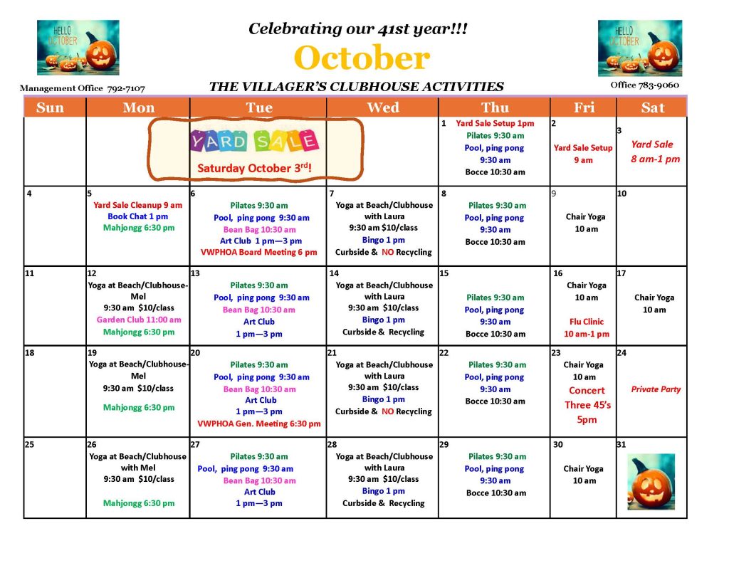 October Calendar